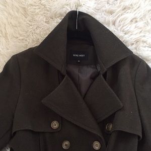 Nine West Wool Military Trench Coat